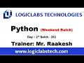 Python Weekend Batch Day 2 Batch 261