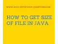 How to get size of file in java