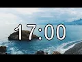 17 minute timer with Calm and Soft Music and sea wave cinematic background