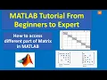 Complete MATLAB Tutorial for Beginners Diagonal eye function and accessing part of Matrix