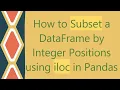 How to Subset a DataFrame by Integer Positions using iloc in Pandas