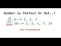 Java Program To Check Number Is Perfect Number Or Not Java Programming