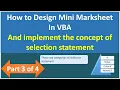 Create Mini Marksheet part 3 use IF else statement