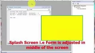 Learn Visual Basic 6 0 VB6 -Adjust VB form Splash Screen in middle of the screen-Quick and easy