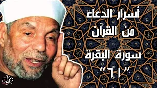 أسرار الدعاء من القرآن تفسير الشعراوي لسورة البقرة 61 