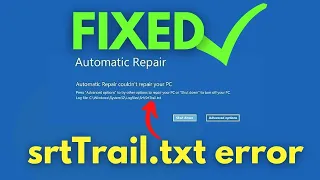 Srttrail Txt Windows 10 Fix How To Fix C Windows System32 LogFiles Srt SrtTrail Txt 