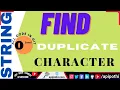 1 How to Print duplicate characters from String