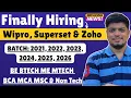Wipro Freshers Hiring Superset Zoho Hiring Off-Campus Drive 2026 2025 2024 2023-2021 BATCH