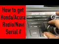 Honda Acura Radio with Navi code serial