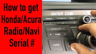 Honda Acura Radio with Navi code serial
