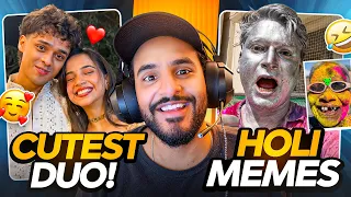 Reacting to Funny Holi 2026 MEMES Muskan Karia-Vanshaj Cute Duo