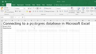 Connecting to a postgres database from Excel