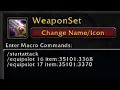 Equip two weapons with the same name Macro WotLK classic