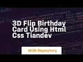 3d flip birt ay card using html css tiandev
