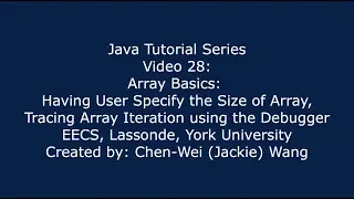 EECS1021 Java Tutorial 28