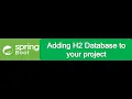 Adding h2 database in spring boot