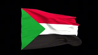 نشيد العلم السوداني موسيقى مع علم يرفرف 