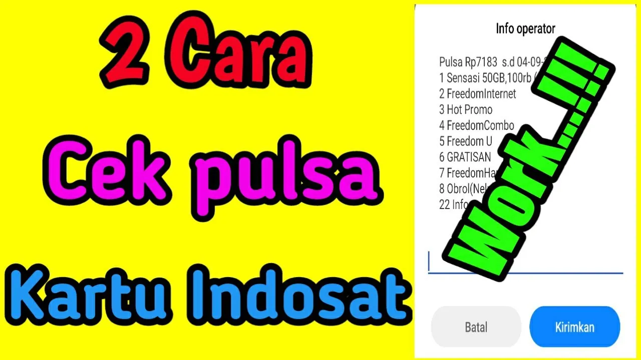 Cara Cek Riwayat Pemakaian Pulsa Indosat -IM3,MENTARI,MATRIX