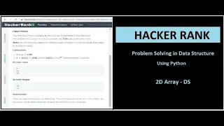 2D Array - DS HackerRank Problem Solving Using Python Data Structure hourglass prob with python