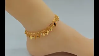 خلخال مطلي بماء الذهب درجه اولا من بريق الناعم دندنها