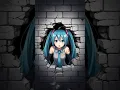 Hatsune Miku cute girl stuck in wall 😱✨