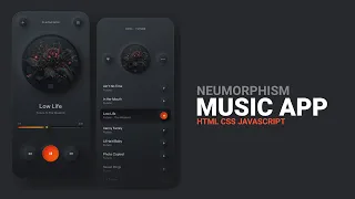 Create A Music Player Using HTML CSS JavaScript Neumorphism Effect Music App Design Music App