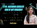 1749 Maximum Absolute Sum of Any Subarray Prefix Sum O 1 Space Brute to Optimal Leetcode