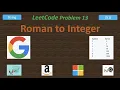 Roman to Integer String LeetCode 13 Amazon Apple