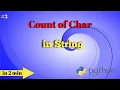 How to count occurrences of character in string python interview program