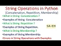 String Operations in Python Concatenation Repetition Membership Errors CBSE Tutorial
