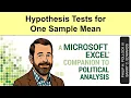 Hypothesis Tests for One Sample Mean Using Excel Companion Workbook
