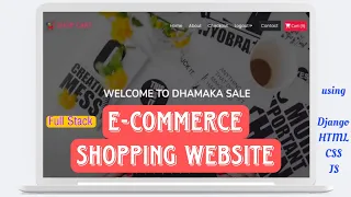 Create a Full Stack Shopping Cart Website using html css JavaScript and Django E-commerce Website