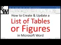 How to Create and Update a List of Tables or Figures in Microsoft Word