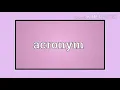 Acronym Defination Example