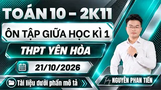 Toán 10 - Đề Ôn Tập Giữa Học Kì 1 - Trường THPT Yên Hòa