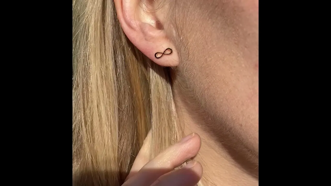 Infinity 9ct Solid Gold Stud Earrings  (Symbolising Infinite Possibilities)