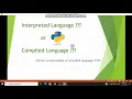 Python is Interpreted Language or compiled Language Oops Dynamically typed Language