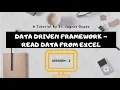 Data Driven Framework - Read Data From Excel Static Code