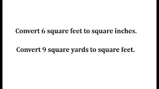 Convert Area Units in Square Inches Square Feet and Square Yards