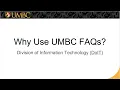Why Use UMBC FAQs