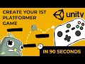 Create a 2D Platformer Game in 90 Seconds - Unity Tutorial