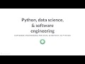 Python Tutorial Python data science software engineering