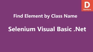 Selenium Visual Basic Net Find Element by Class Name