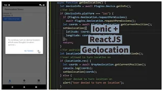Ionic Capaitor Geolocation Tutorial ReactJS
