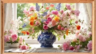 Mother's Day Flowers | Spring Screensaver | Frame TV Art | Vintage Floral TV Background | 2Hrs 4K