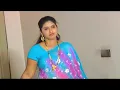 Unknown Telugu Crime Aunty Actress Hot Sexy Look In Sky Blue Colour Saree Entry Scene