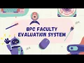 BPC Faculty Evaluation System