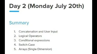 Java Workshop Lesson 2 User Input Conditionals Arrays