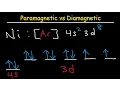 Paramagnetic vs Diamagnetic - Paired vs Unpaired Electrons