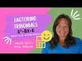 Factoring Trinomials x 2 bx c - Practice Worksheet